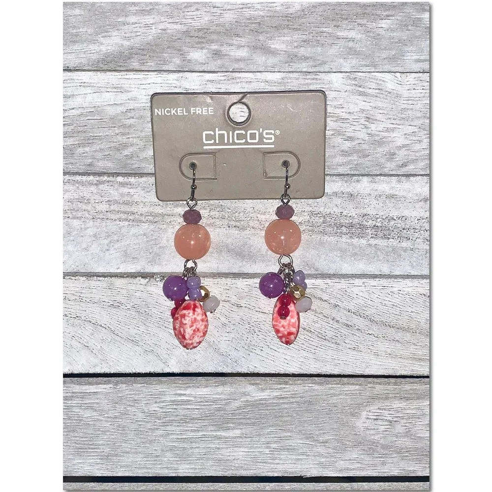Chico's Resort Wear Beaded Dangle Earrings NWT